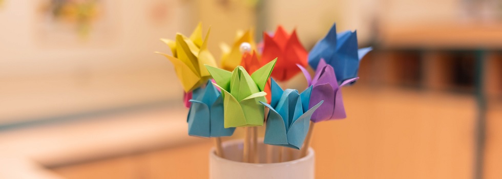 Gebastelte Papierblumen
